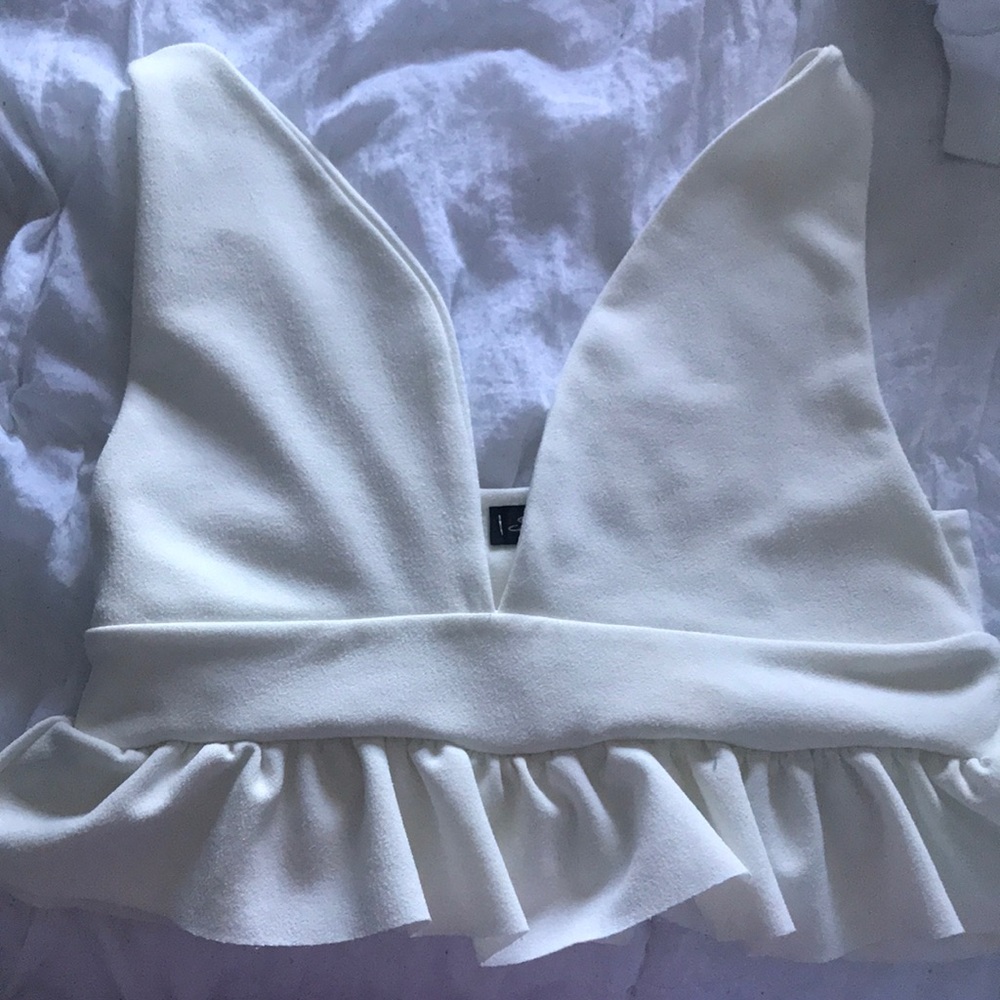 flowy crop top with deep v